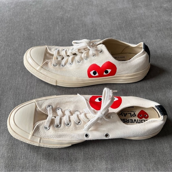 Converse Comme De Garçons PLAY White Low Top Sneakers 10 - Picture 4 of 7